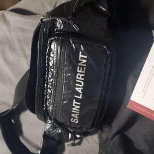100% Authentic Saint Laurent Unisex Black Nylon CrossBody Bag